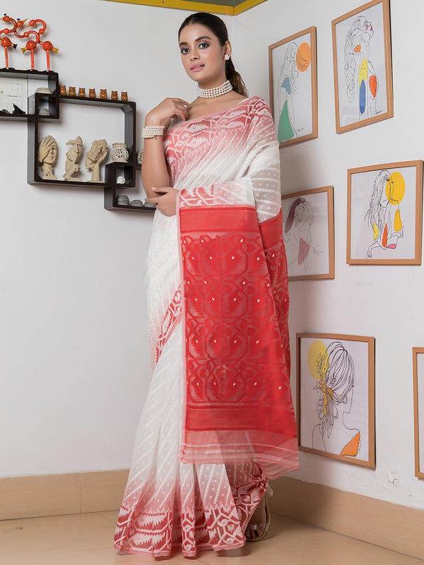 Bangladeshi Dhakai Jamdani Saree without Blouse Piece - 14188