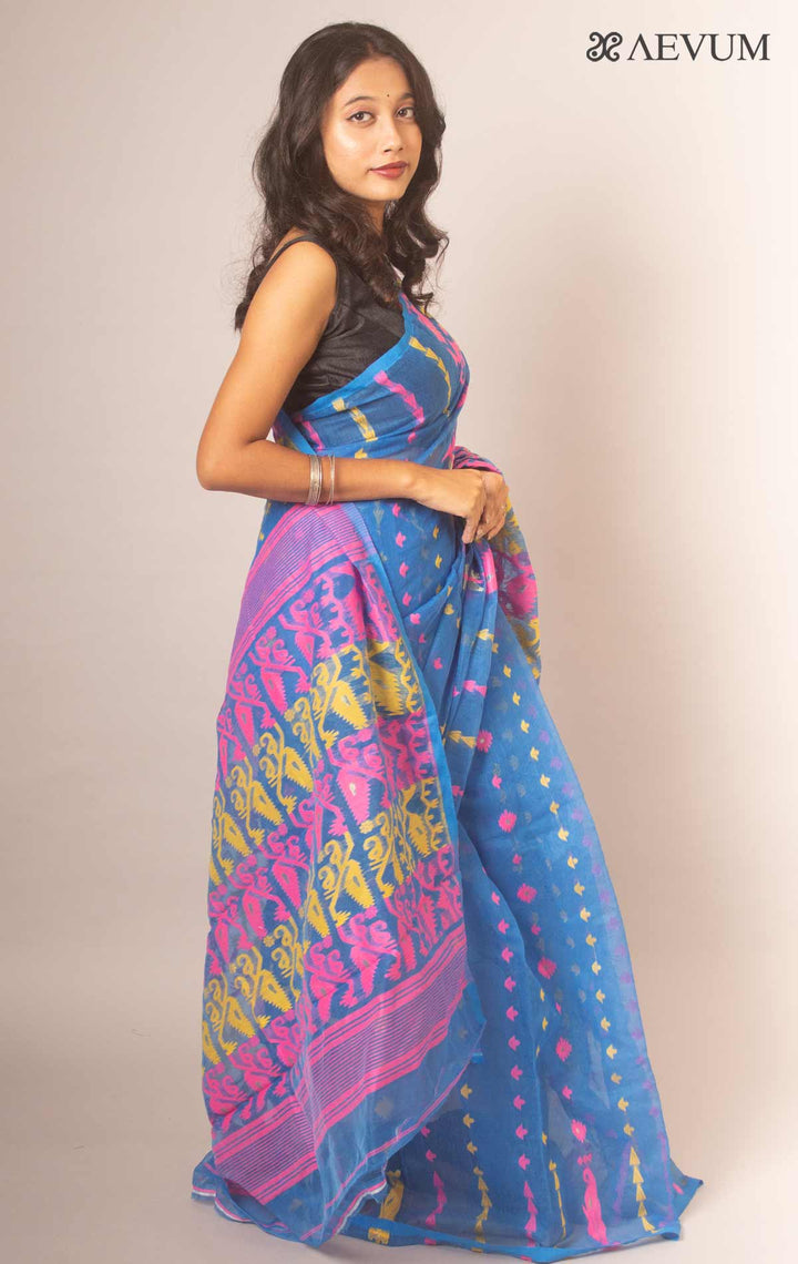 Dhakai Jamdani Saree without Blouse Piece - 14194 Saree Anita Kuthir   