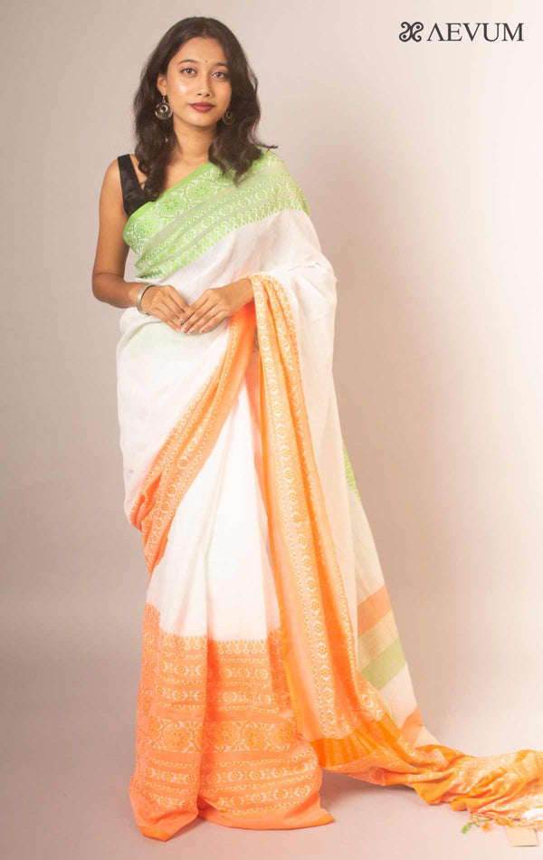 Begampuri Bengal Cotton Handloom Saree - 14358 - AEVUM