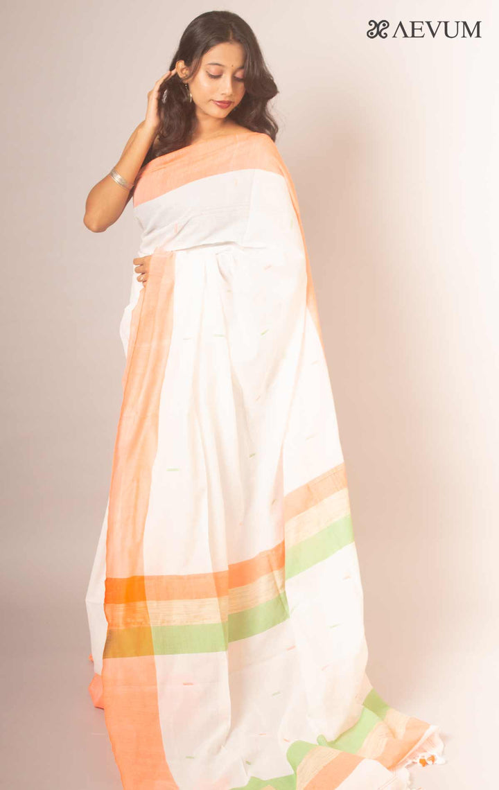 Mashal Begampuri Bengal Cotton Handloom Saree - 14359 Saree Anita Kuthir   