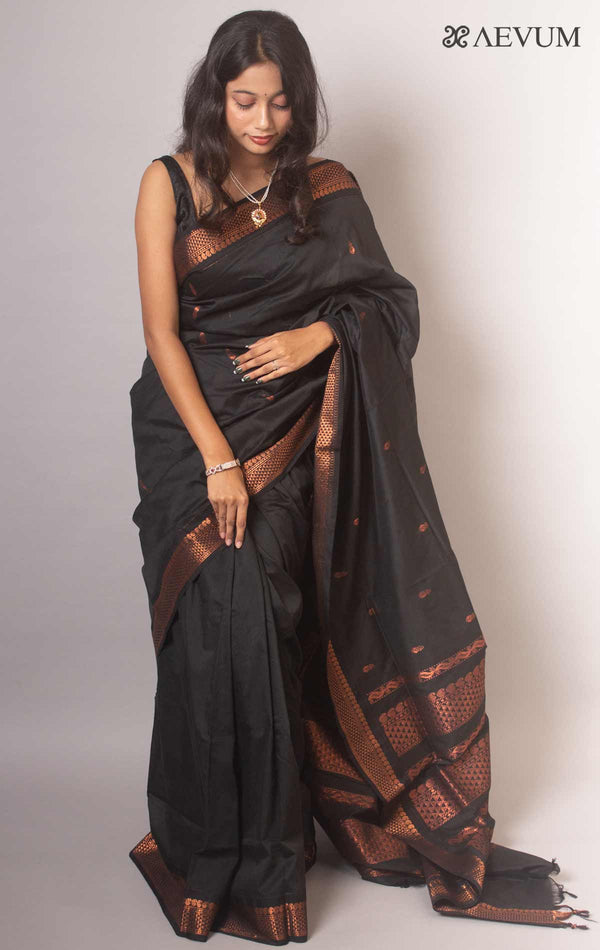 Kalyani South Cotton Silk Handloom Saree By Aevum - 14763 - AEVUM