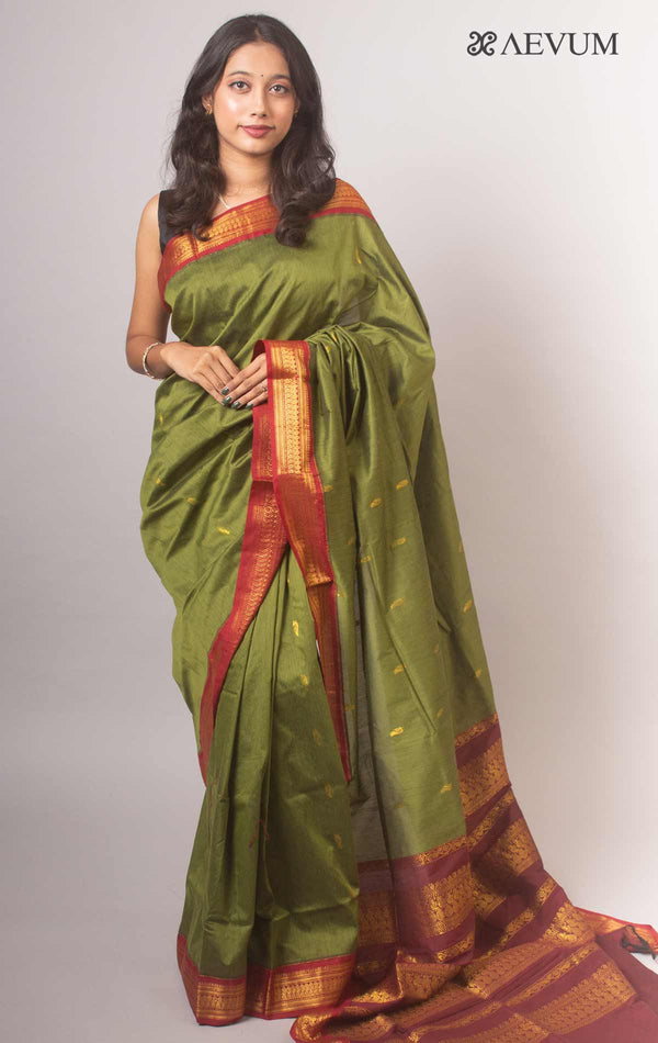 Kalyani South Cotton Silk Handloom Saree By Aevum - 14771 - AEVUM