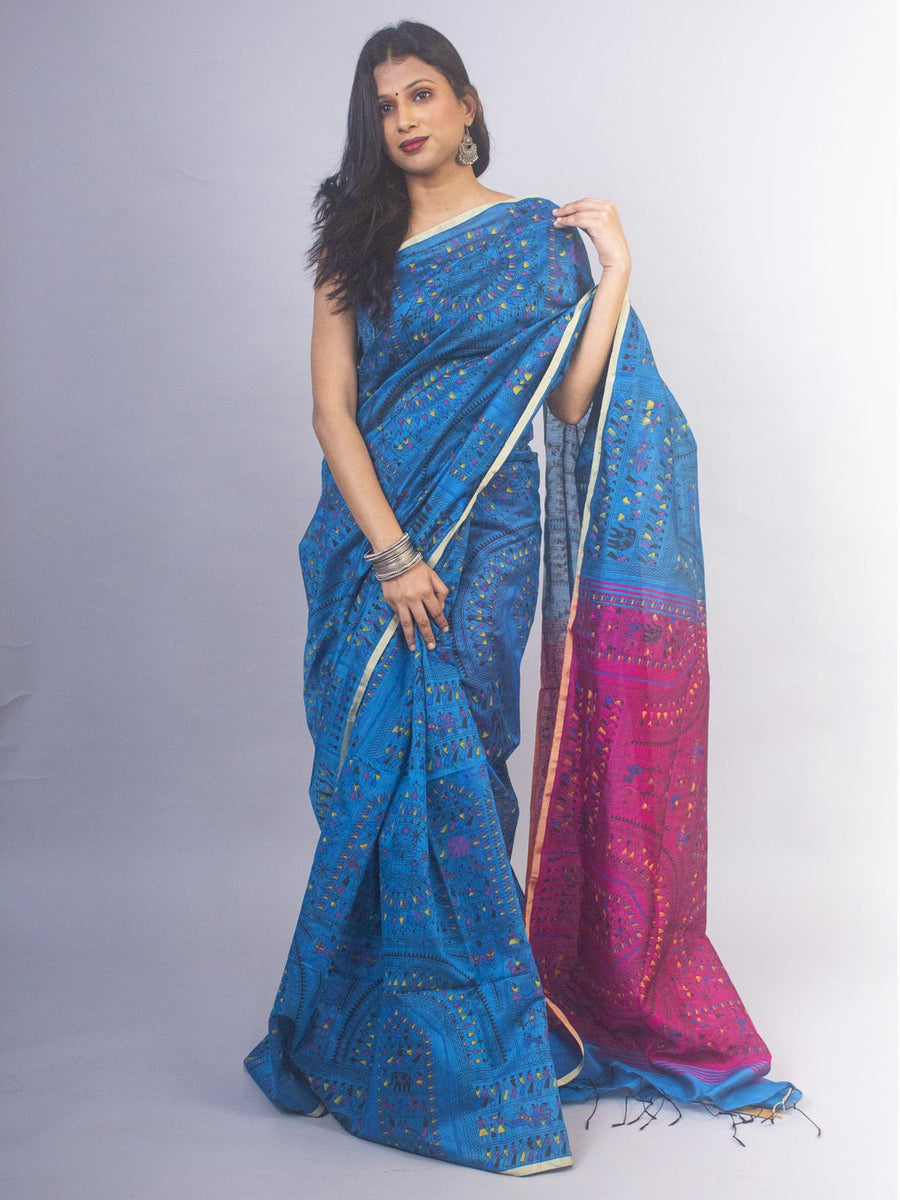 Bengal Cotton Silk Handloom Saree - 15009 Saree AEVUM