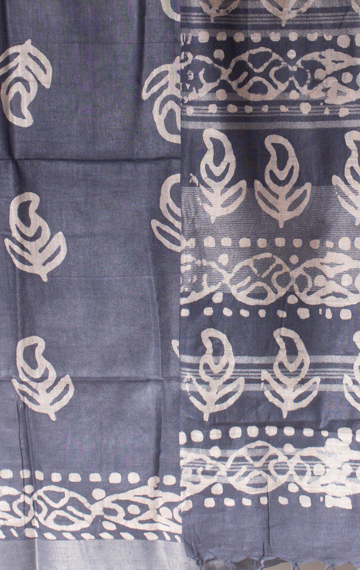 Semi Linen Saree with Batik Print - 15112 Saree Tausif   