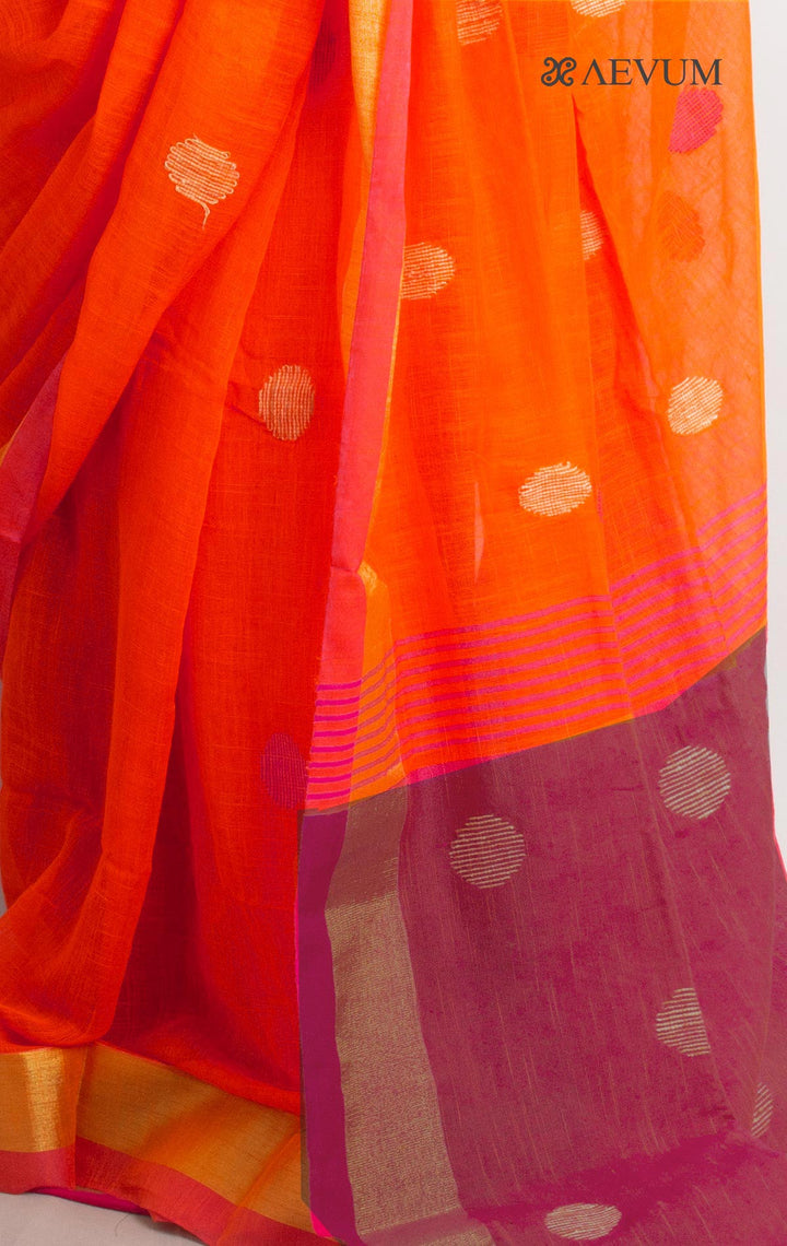 Begampuri Bengal Cotton Handloom Saree with Blouse piece - 1523 Saree AEVUM   