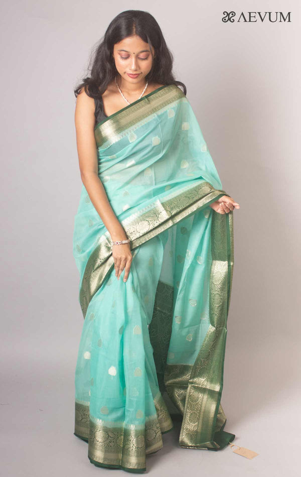 Semi Georgette Soft Banarasi Silk Saree - 16342 - AEVUM