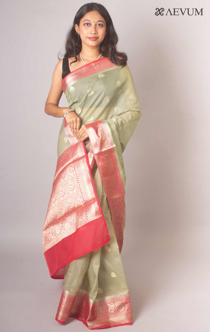 Semi Georgette Soft Banarasi Silk Saree - 16346 Saree AEVUM   