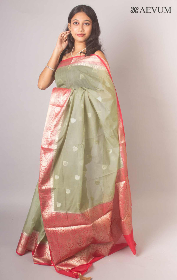 Semi Georgette Soft Banarasi Silk Saree - 16346 Saree AEVUM   