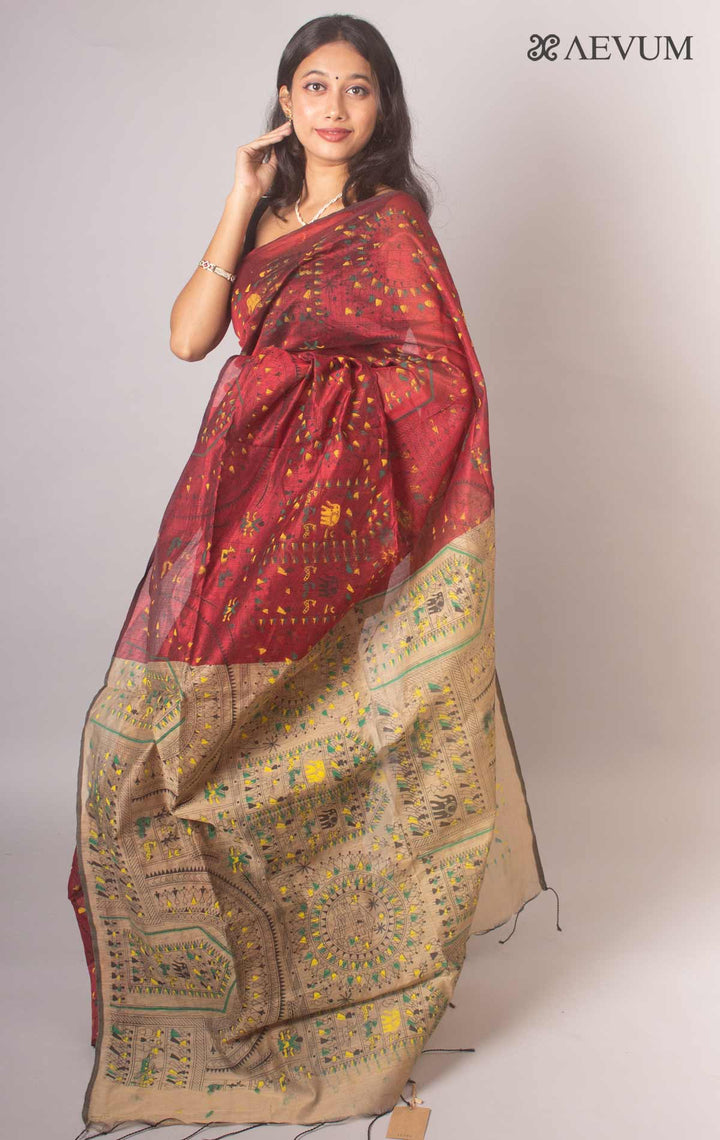 Bengal Cotton Silk Handloom Saree By Aevum - 16780 Saree SSH   