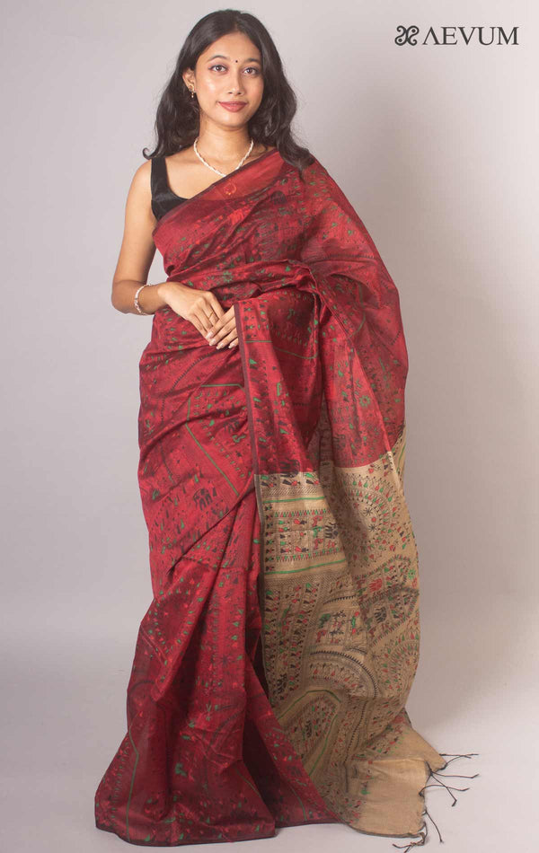 Bengal Cotton Silk Handloom Saree By Aevum - 16864 - AEVUM