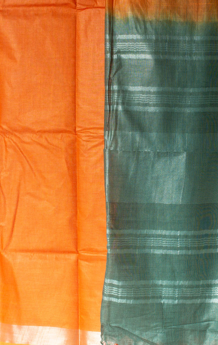 Semi Linen Saree with Blouse Piece - 16924 Saree AEVUM   