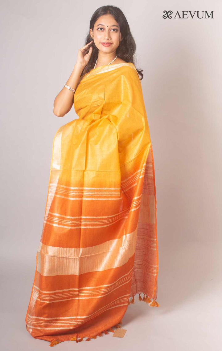 Semi Linen Saree with Blouse Piece - 16926 Saree AEVUM   