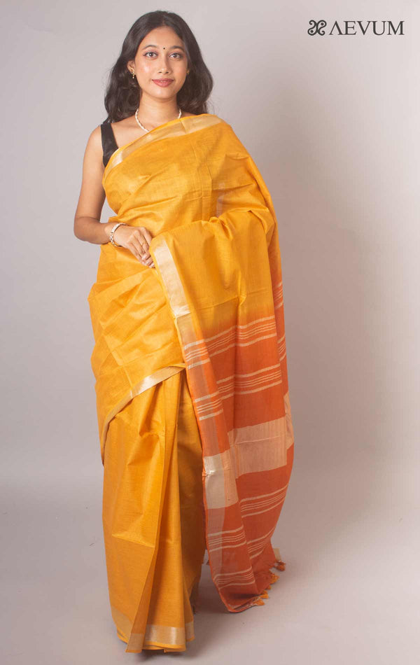 Semi Linen Saree with Blouse Piece - 16926 - AEVUM