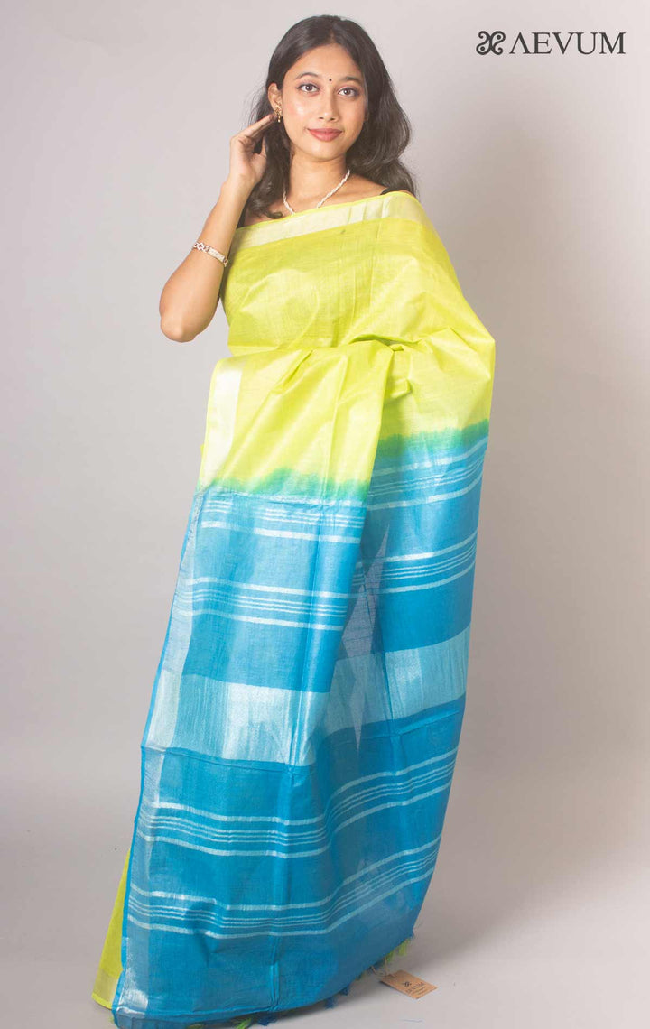 Semi Linen Saree with Blouse Piece - 16928 Saree AEVUM   