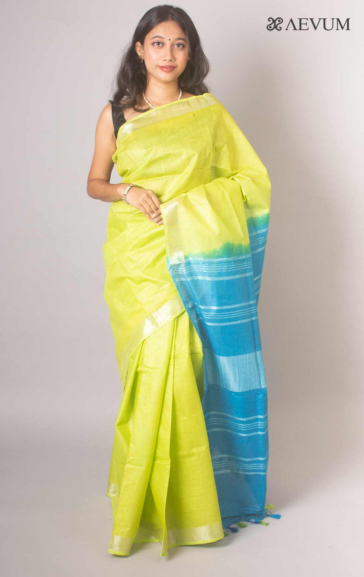 Semi Linen Saree with Blouse Piece - 16928 Saree AEVUM   