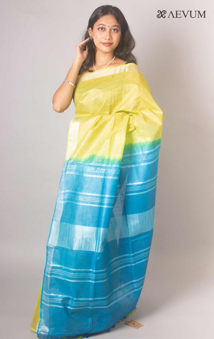 Semi Linen Saree with Blouse Piece - 16928 Saree AEVUM   