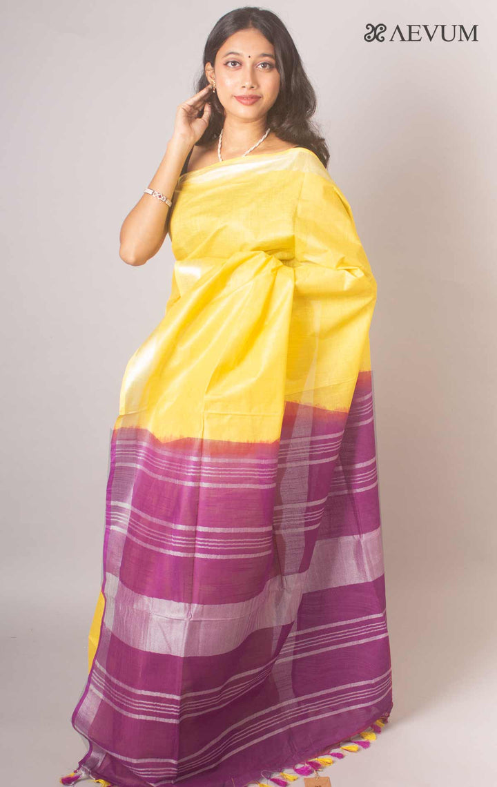Semi Linen Saree with Blouse Piece -16932 Saree Meera Roy   