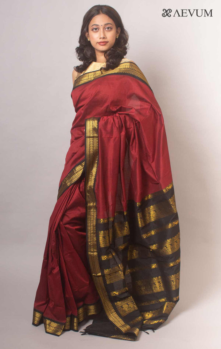Kalyani South Cotton Silk Handloom Saree with Blouse Piece By Aevum - 17430 Saree SSH   