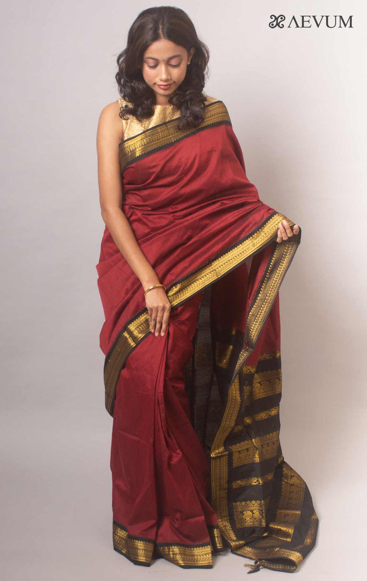Kalyani South Cotton Silk Handloom Saree with Blouse Piece By Aevum - 17430 Saree SSH   