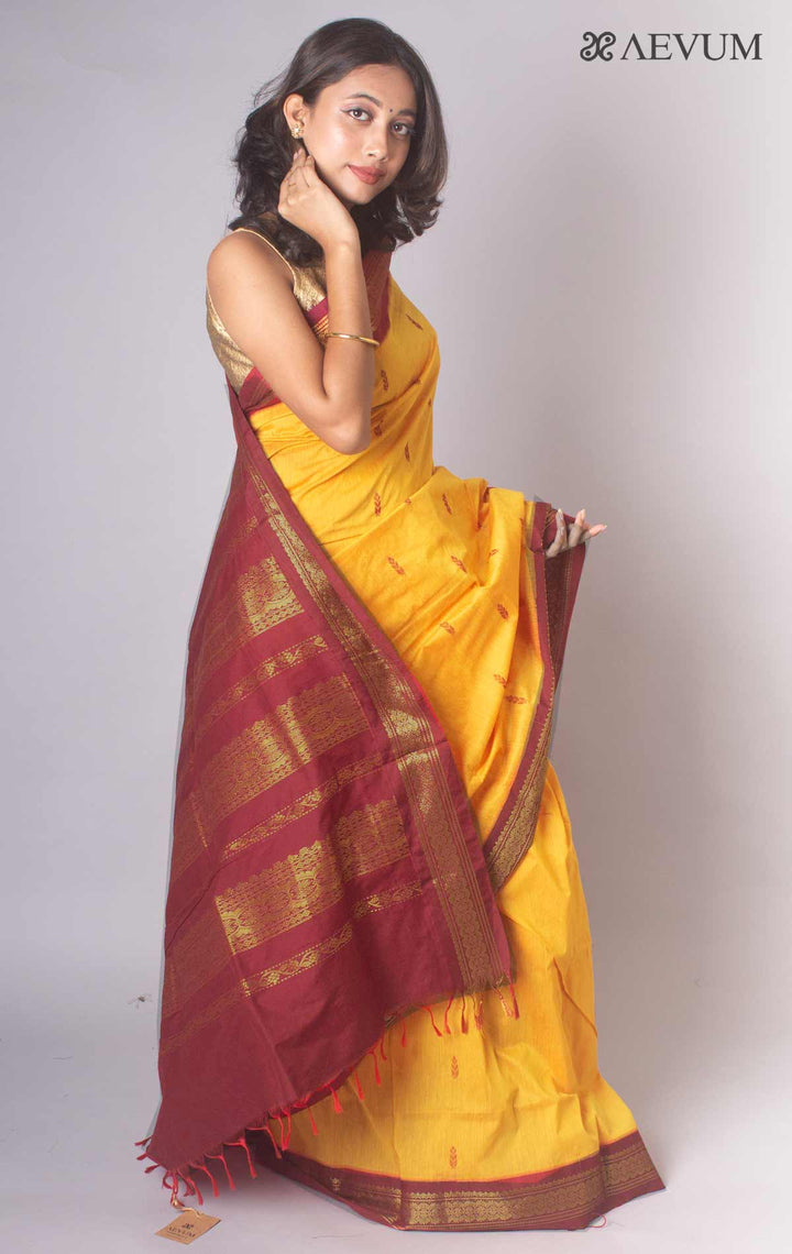 Kalyani South Cotton Silk Handloom Saree with Blouse Piece - 17432 Saree SSH   