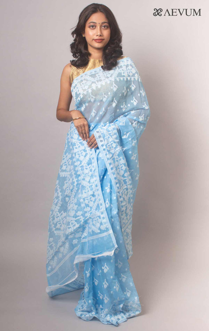 Dhakai Jamdani Saree without Blouse Piece - 17487 Saree Anita Kuthir   