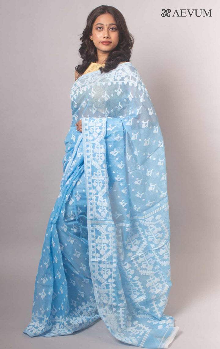 Dhakai Jamdani Saree without Blouse Piece - 17487 Saree Anita Kuthir   