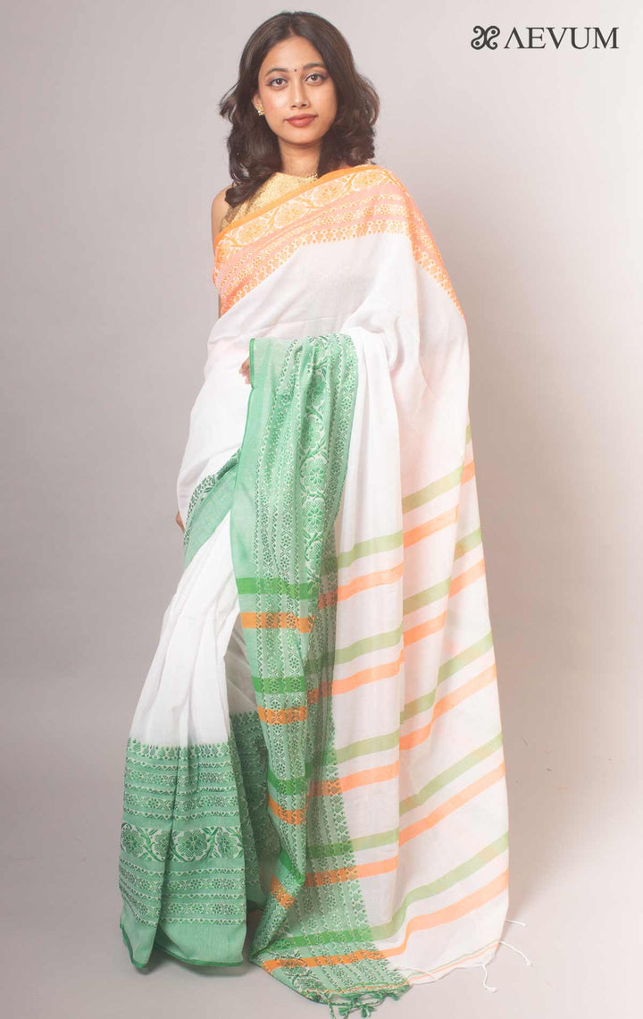 Begampuri Bengal Cotton Handloom Saree - 17553 Saree AEVUM   