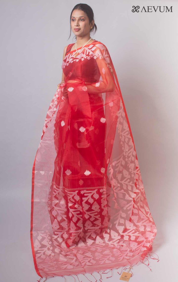 Muslin Dhakai Jamdani Saree - 17716 Saree AEVUM   