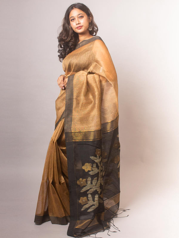 Silk Linen Saree - 1772
