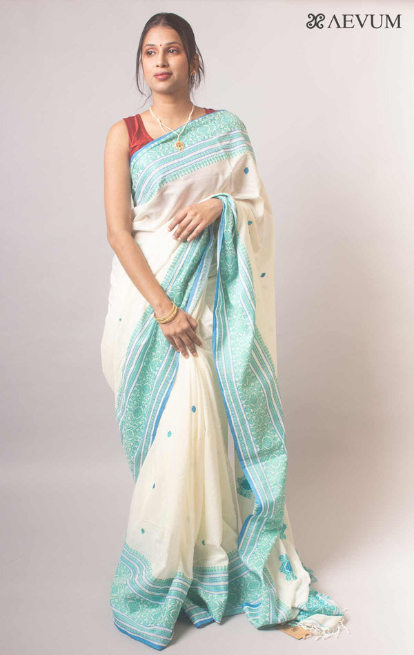 Bengal Pure Cotton Handwoven Saree With Blouse Piece - 17732 - AEVUM