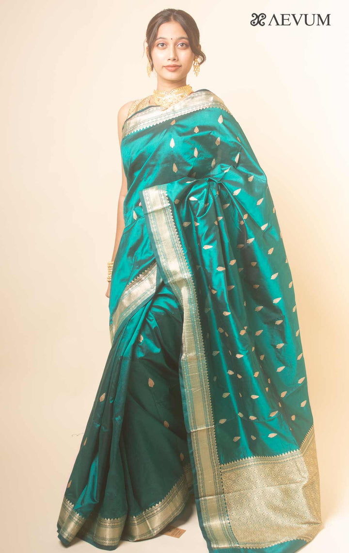 Kanjivaram Banarasi work Pure Silk Saree with Silk Mark - 17743 - AEVUM