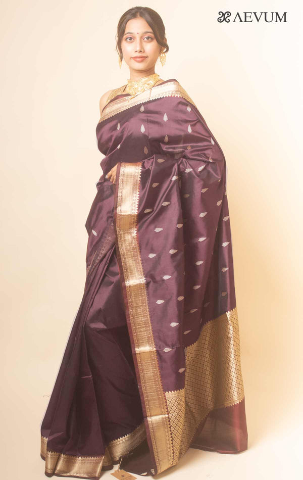 Kanjivaram Banarasi work Pure Silk Saree with Silk Mark - 17744 - AEVUM