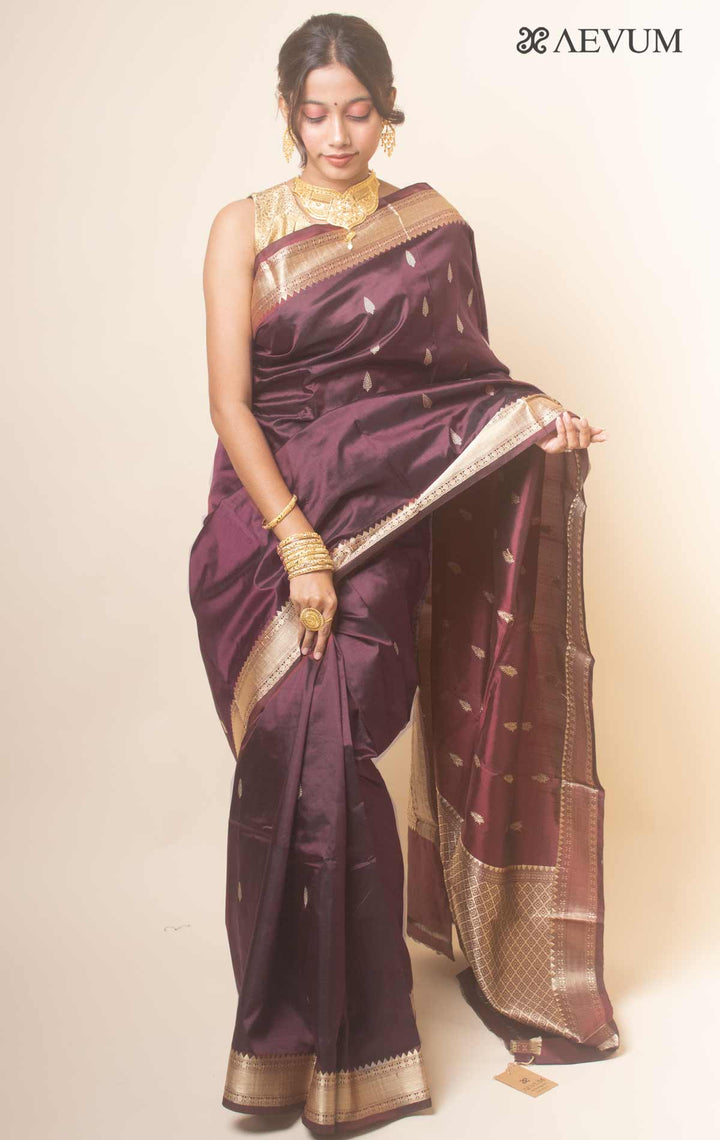 Kanjivaram Banarasi work Pure Silk Saree with Silk Mark - 17744 Saree AEVUM   