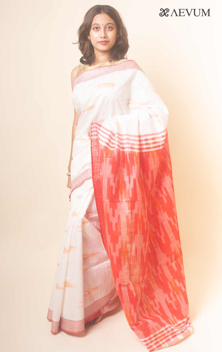 Semi Linen Ikkat Saree With Blouse Piece - 17813 Saree Tausif   