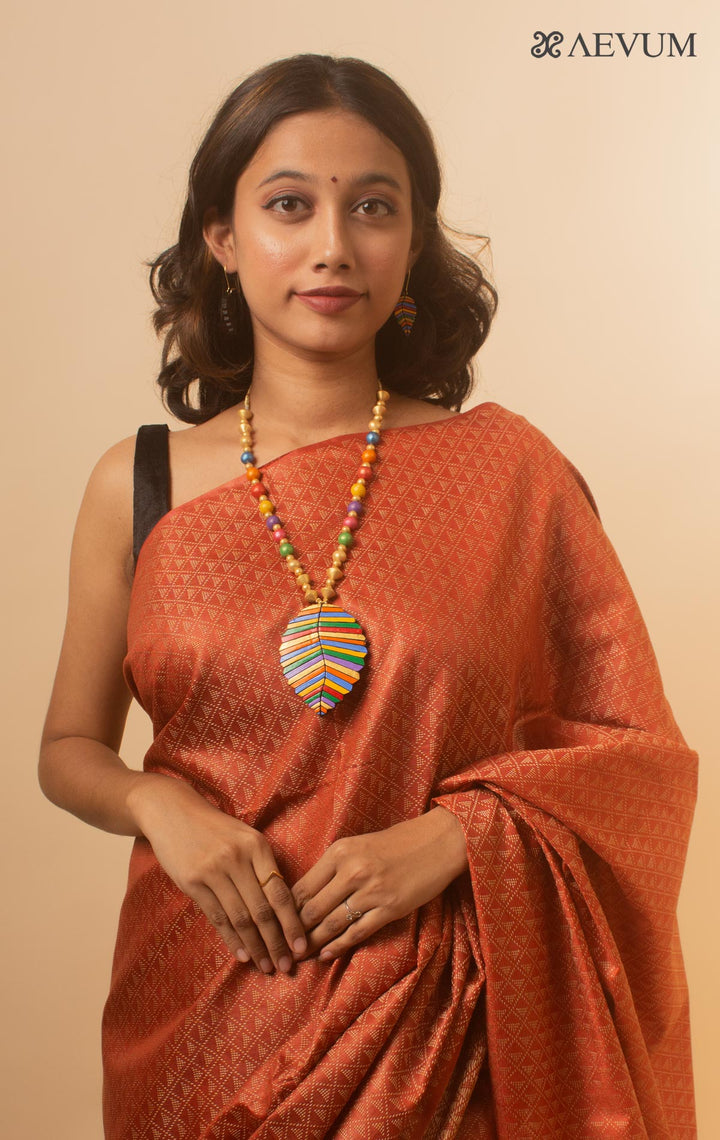 Hand Painted Terracotta Necklace Set-17962 Jewellery Kasturi Sengupta   