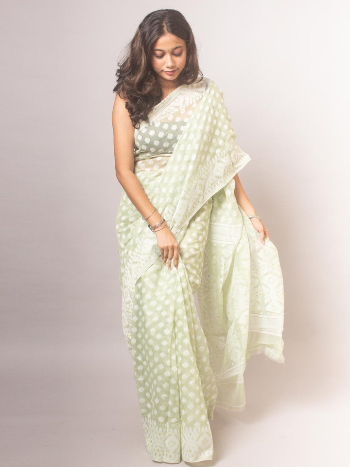 Soft Dhakai Jamdani Saree - 18055 Saree AEVUM