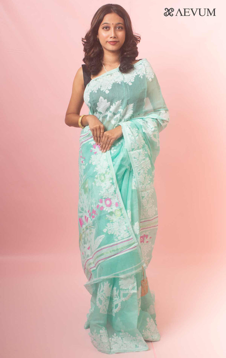 Dhakai Jamdani Saree without Blouse Piece - 18061 Saree Anita Kuthir   