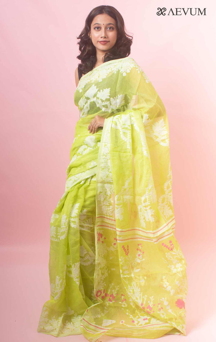 Dhakai Jamdani Saree without Blouse Piece - 18113 Saree Anita Kuthir   