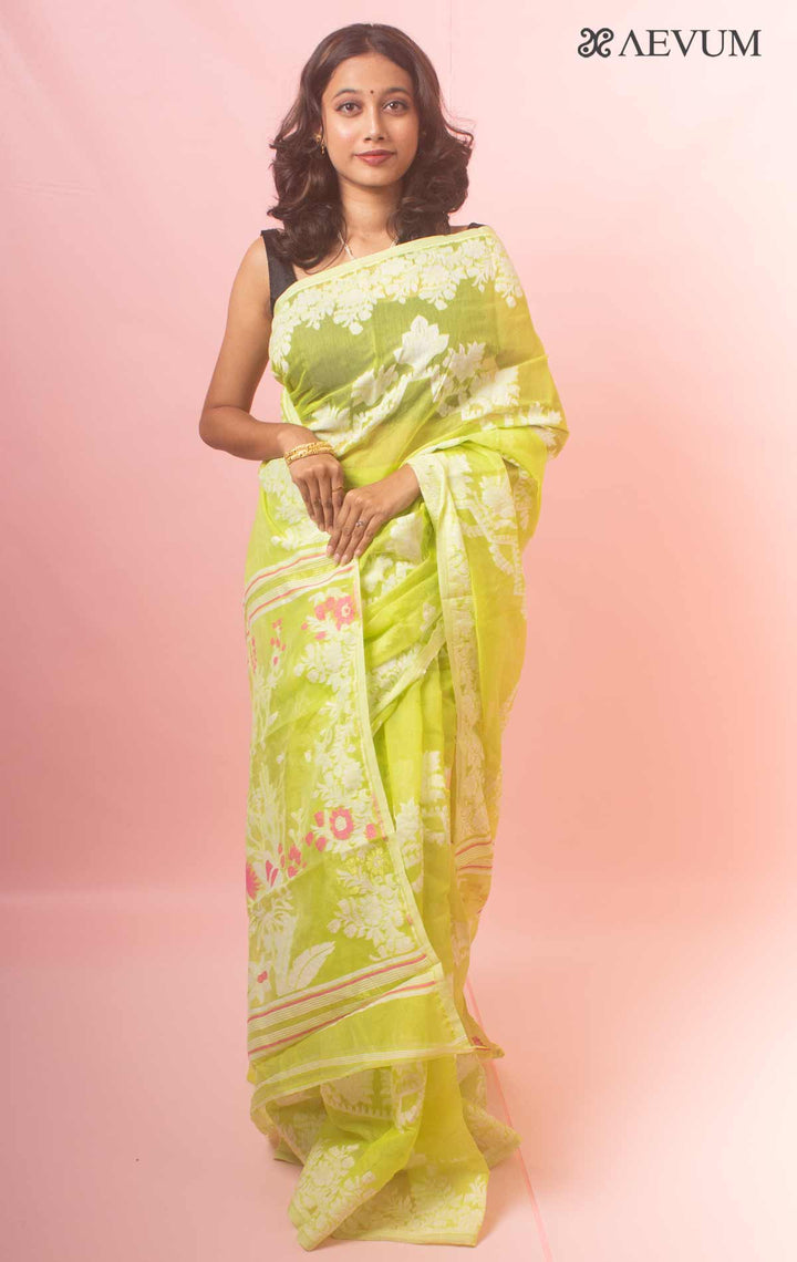 Dhakai Jamdani Saree without Blouse Piece - 18113 Saree Anita Kuthir   