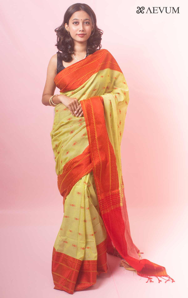 Bengal Pure Cotton Handwoven Saree With Blouse Piece - 18211 - AEVUM