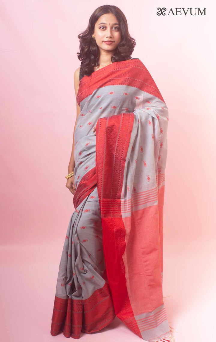Bengal Pure Cotton Handwoven Saree With Blouse Piece - 18212 Saree Ashoke Pal   