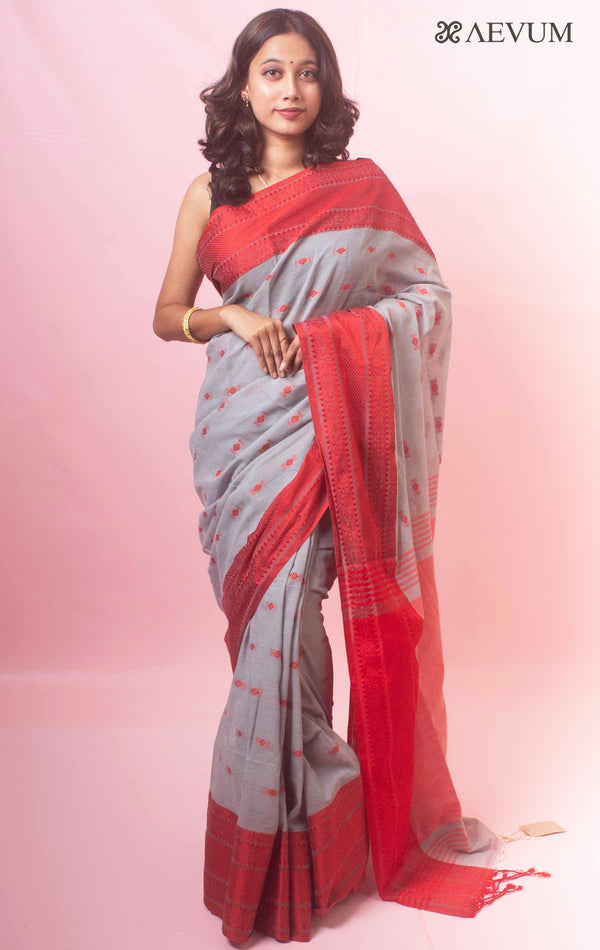 Bengal Pure Cotton Handwoven Saree With Blouse Piece - 18212 Saree Ashoke Pal   