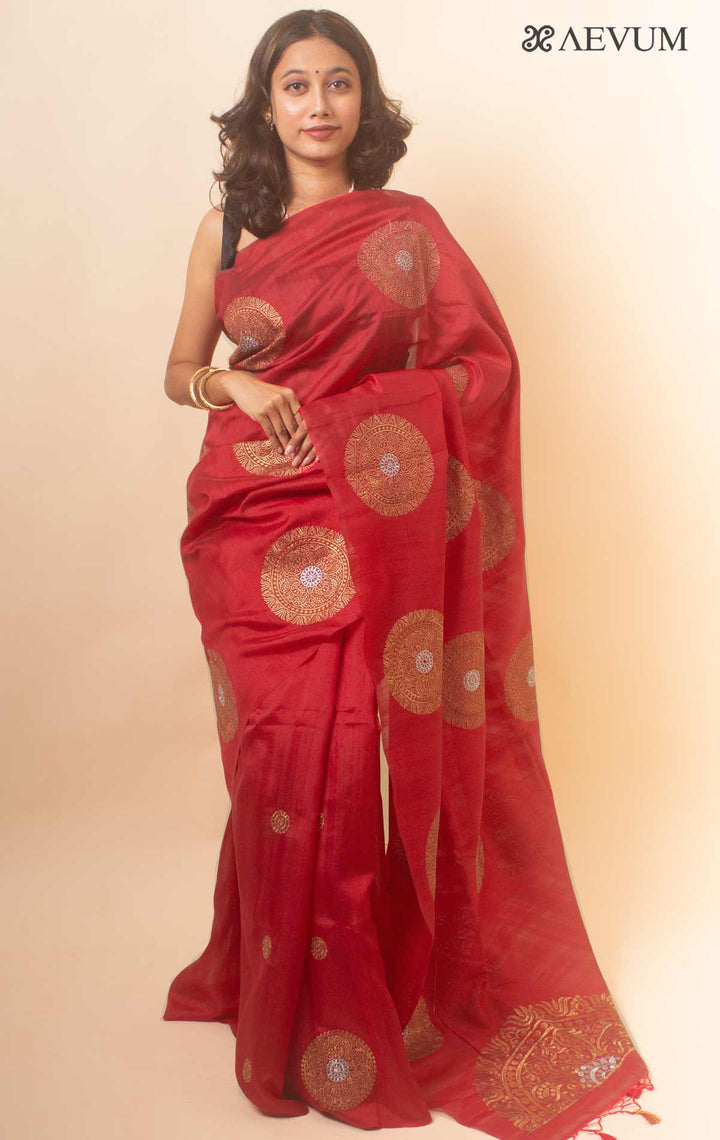 Raw Silk Saree with Zari Emboridery - 18371 Saree Manjunatha   