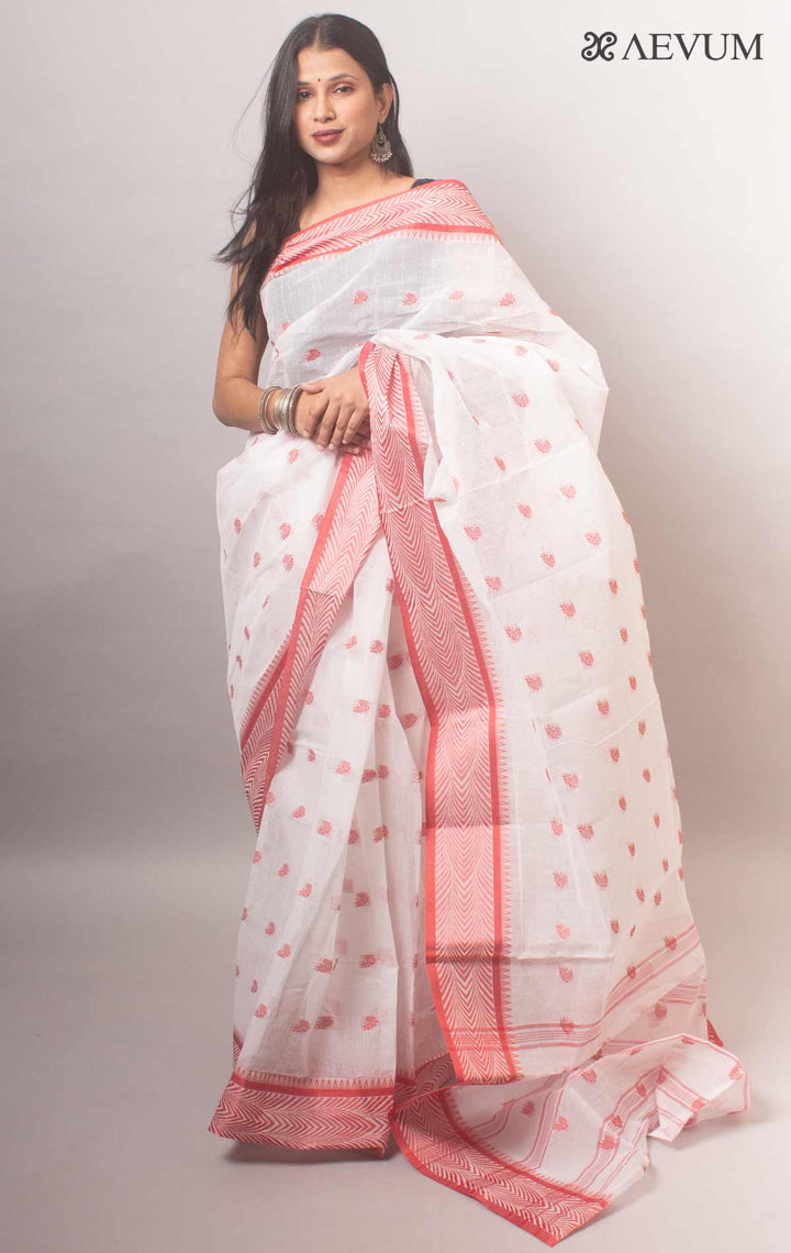 Bengal Cotton Handloom Saree Without Blouse Piece - 18427 Saree AEVUM   
