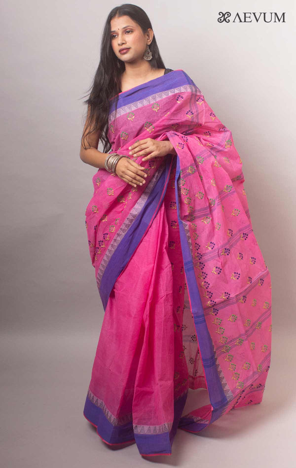 Bengal Cotton Tant Saree with Embroidery - 18584 - AEVUM