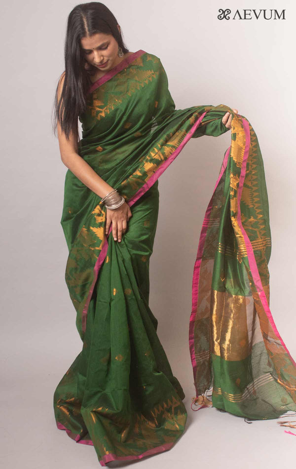 Tant Silk Bengal Handloom Saree - 18660 - AEVUM