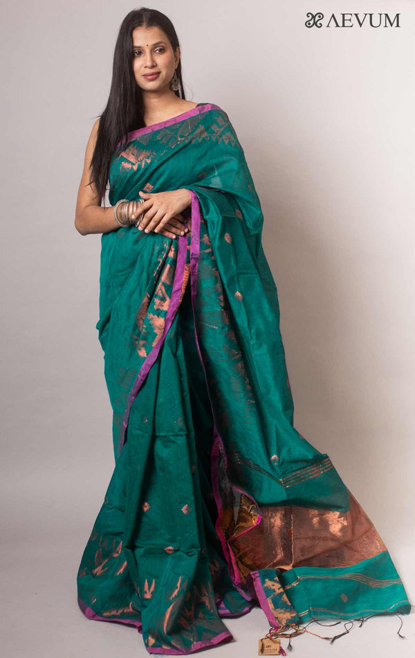 Tant Silk Bengal Handloom Saree - 18662 - AEVUM
