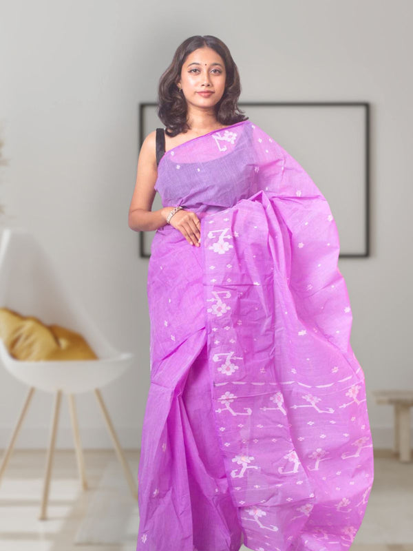 Pure Cotton Handloom  Jamdani Saree - 18695 Saree AEVUM   