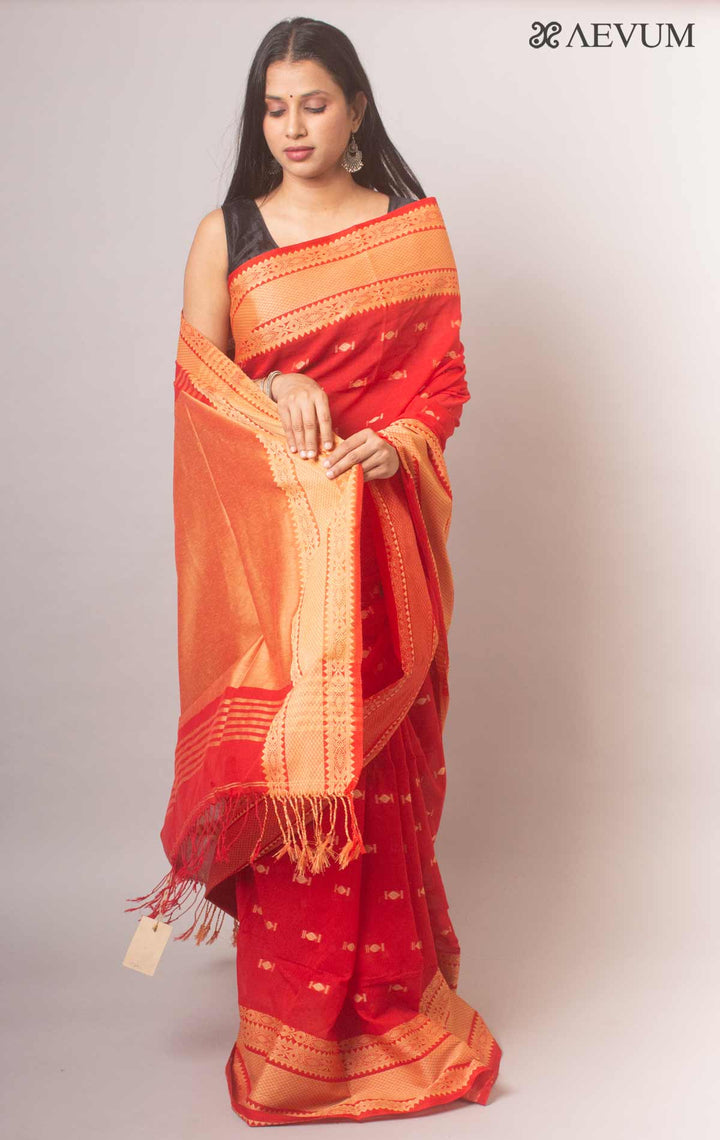 Bengal Pure Cotton Handwoven Saree With Blouse Piece - 18702 Saree Ashoke Pal   