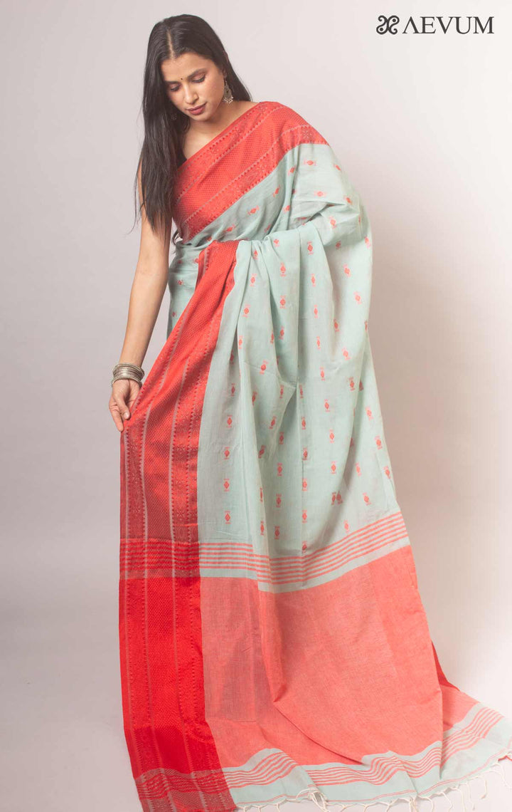Bengal Pure Cotton Handwoven Saree With Blouse Piece - 18704 Saree Ashoke Pal   